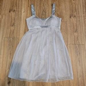NEW Laundry Shelli Segal Mini Dress Women's Silk Gray Sz 10 Fairycore